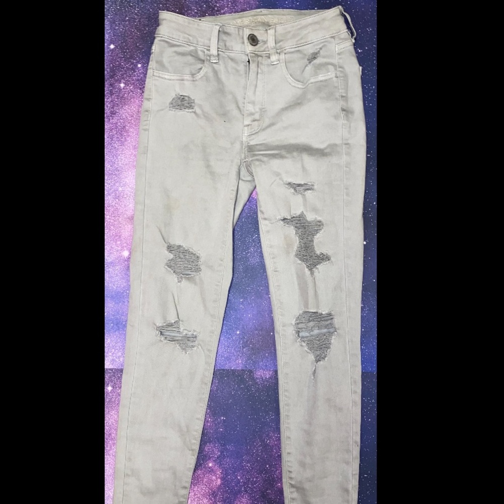 Grey ripped jeans